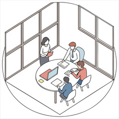 Business Meeting Discussion Vector Illustration