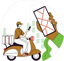 Food Delivery Service Vector Illustration