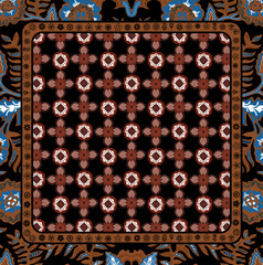 Ornate Floral Geometric Pocket Square Design