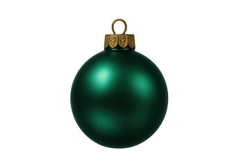 Green christmas bauble ornament on transparent background