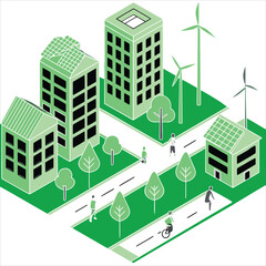 Green Eco City Sustainable Energy Vector