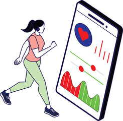 Fitness App UI Vector Illustration