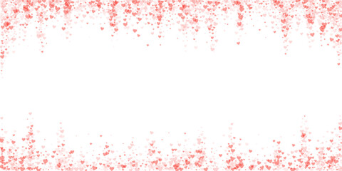 Red hearts scattered on white background.