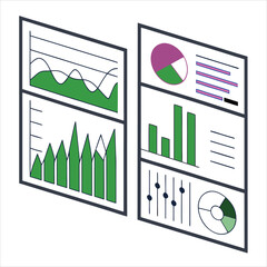 Data Analytics Dashboard Infographic Vector
