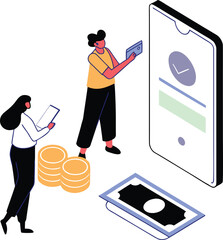 Mobile Banking Illustration Vector