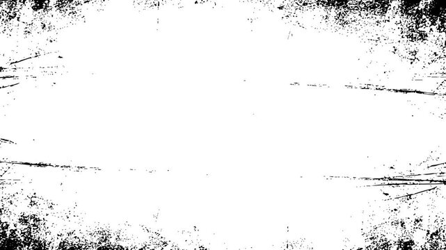Abstract video of splashed ink and hand drawn elements on motion loop background with noise scratches and dusty texture effects. Hand drawn grunge textures in fast motion loop background