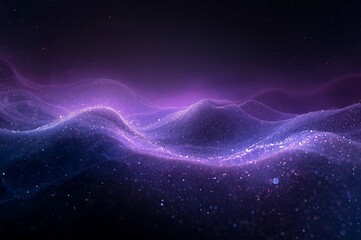 Abstract cosmic nebula waves of purple light and stars in deep space