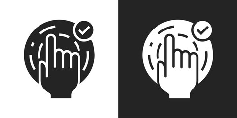 Biometric Icon In Black And White Glyph Style