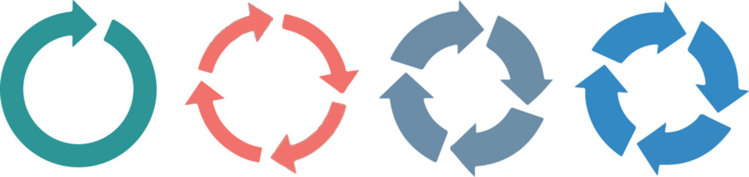 Cyclical arrows showing process flow and iterative cycles for businesses