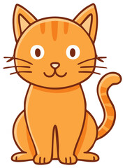 Cartoon illustration of an orange tabby cat with a happy expression