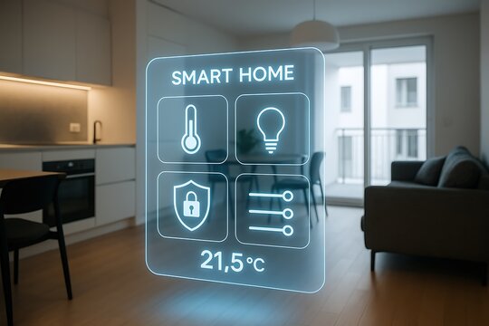 Smart Home Control Interface in Modern Apartment Interior