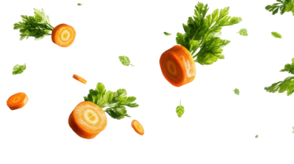 Falling carrot slice isolated on transparent background sliced, carrot, raw, cut, flight, slice, white
