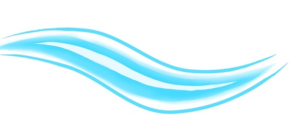 An abstract blue wave flowing smoothly on a white background, isolated for modern design, motion graphics, or decorative elements.
