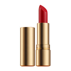Obraz premium Luxurious red lipstick with golden case