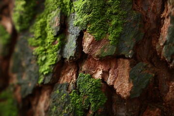 Macro close-up capturing the intricate natural patterns of tree bark
