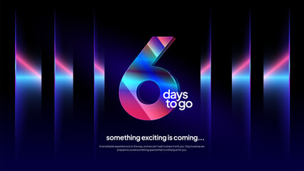 Six Days to Go - Neon Gradient Glow Countdown Background for Modern Event Marketing