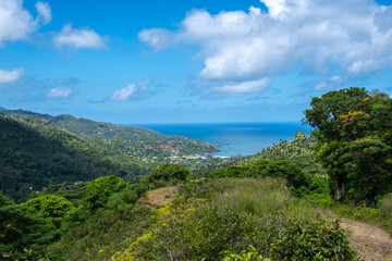 View of Atuona Bay from the mountains, Hiva Oa, French Polynesia