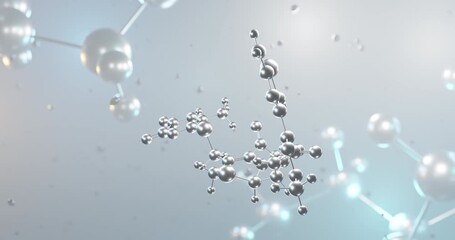 Ceftriaxone rotating 3d molecule, molecular structure of antibiotic seamless video
