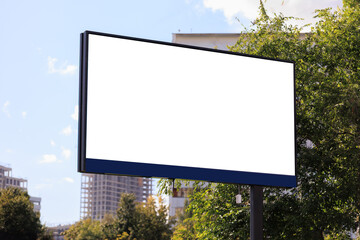 Background for design, white billboards on city streets and along roads