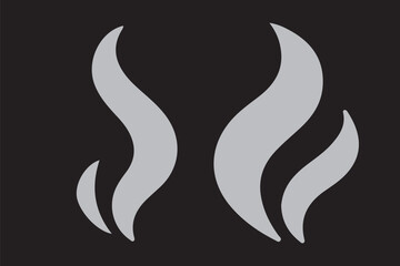 Smoke steam icon vector logo set. Smoke smell, steam aroma heat icon illustration. Hot vapor fire doodle line logo. Hit stink, coffee, fragrance flame elements. Vector illustration.