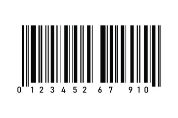 Black and white barcode icon on white background