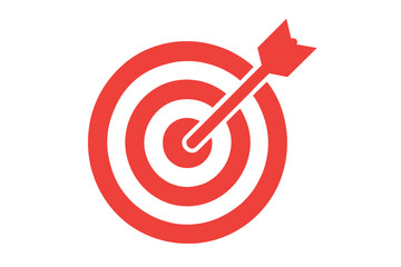 Target symbol with arrow hitting the center, representing accuracy and achievement in a conceptual design