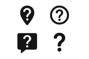 Symbols representing curiosity and inquiry in a modern graphic design style