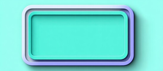 Aqua and Purple Rectangular Frame with Soft Shadows.