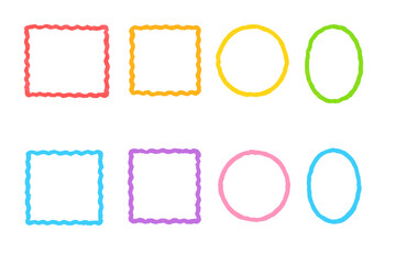 Colorful outlines of various shapes for creative projects and designs