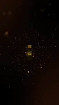 Vertical Animation of New Year countdown 2026. Golden 10 Countdown 2026 New year 4K animation on Black background - Golden 2026 Happy new year greeting - Happy 2026 New year - TEN countdown