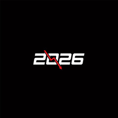 2026 and Arrow Down logo or icon design
