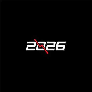 2026 and Arrow Down logo or icon design