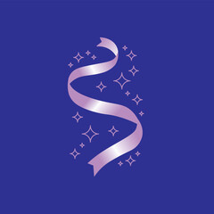 Elegant Wavy Streamer with Glitter Accents