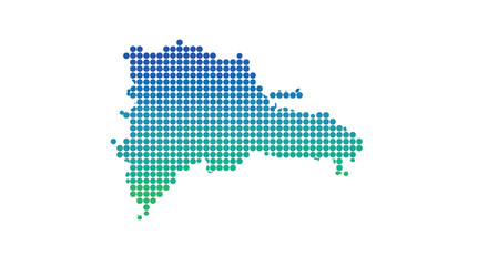 Fototapeta premium Dominican republic map in gradient dotted style