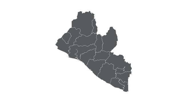 Map of liberia with detailed administrative regions