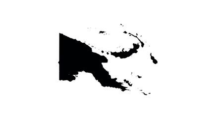 Obraz premium Papua new guinea map silhouette on white background