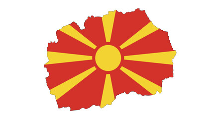 Map of macedonia with flag overlay in bold colors for national pride