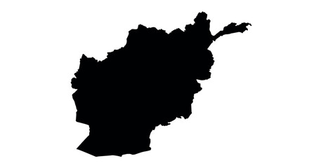 Black silhouette of afghanistan map design on white background
