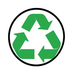 Obraz premium Green recycling symbol isolated on transparent circle