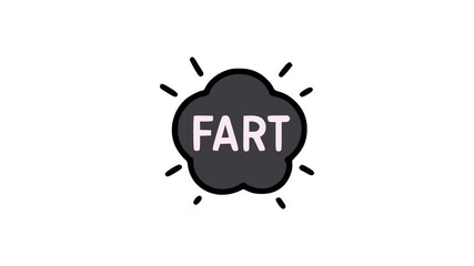 Comedic fart puff animation designed for silly gag moments, joke illustrations, and entertaining humorous digital storytelling