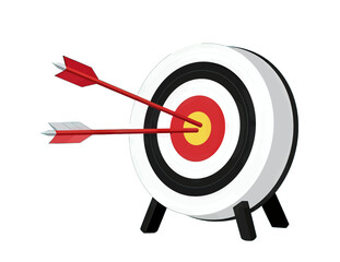 Red Arrows Hitting the Bullseye on a Target