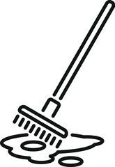 Broom sweeping up a spill, representing hygiene and household cleaning tasks