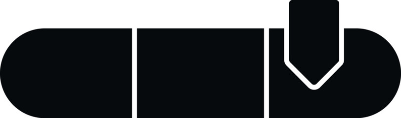Obraz premium Black bookmark tab icon, representing saving or continuing progress on a website or application timeline