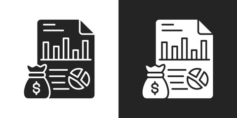 Report Icon In Black And White Glyph Style