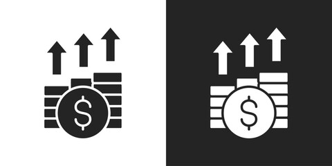 Profit Icon In Black And White Glyph Style