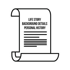 Life Story, Background Details, Personal History Scroll Icon