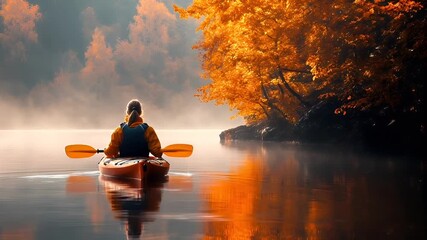 personpaddle video stock lifestyle HD element.