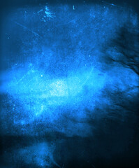 Blue Christmas Winter Landscape, Trendy Card