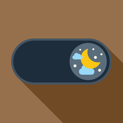 Interface toggle switch showing moon and stars for dark mode