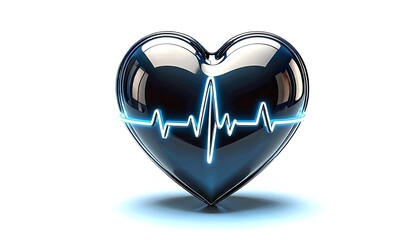 Heart symbol with heartbeat line reflecting health and vitality in modern design